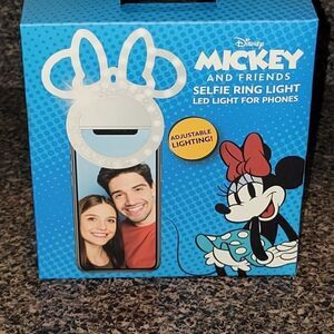 Disney iJoy Mickey Mouse Clip On Selfie Ring Light for Phone New in Box